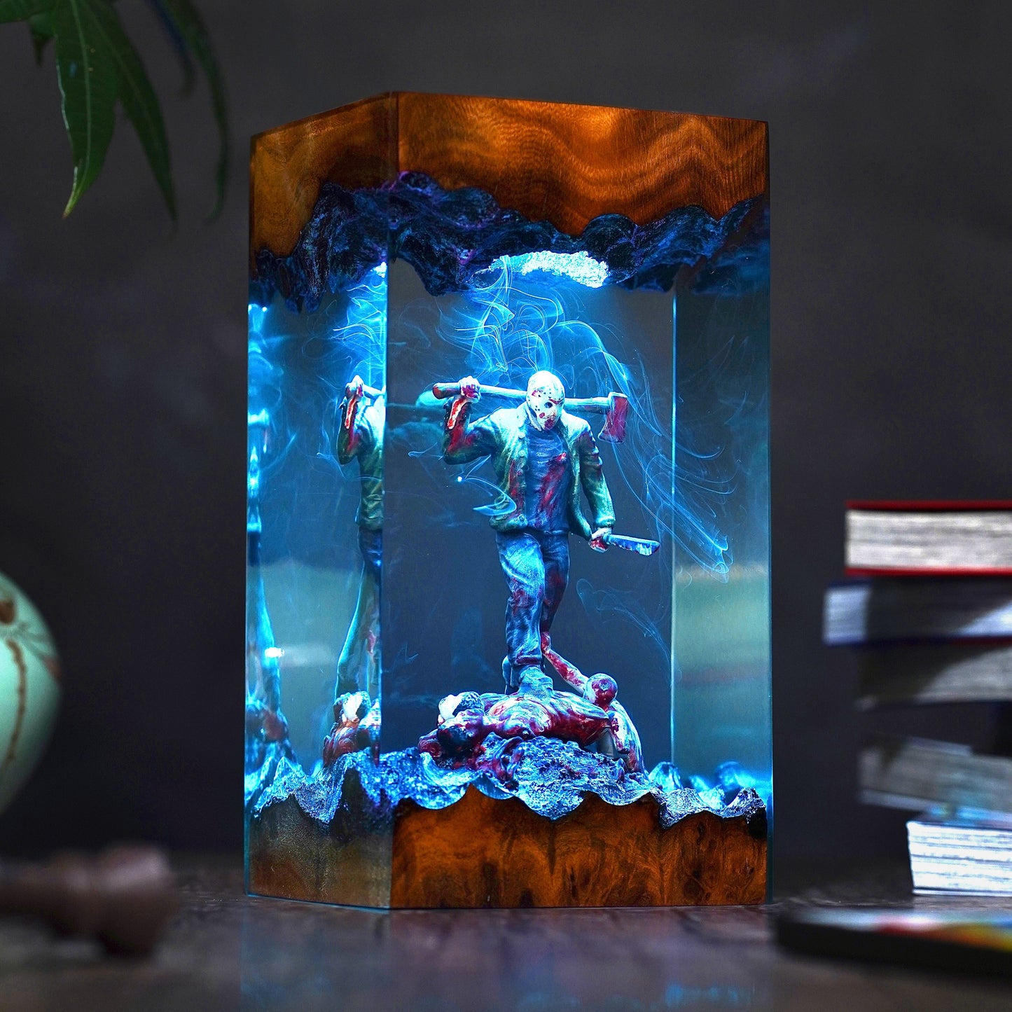 Midnight at the Camp: The Silent Slasher Resin Lamp