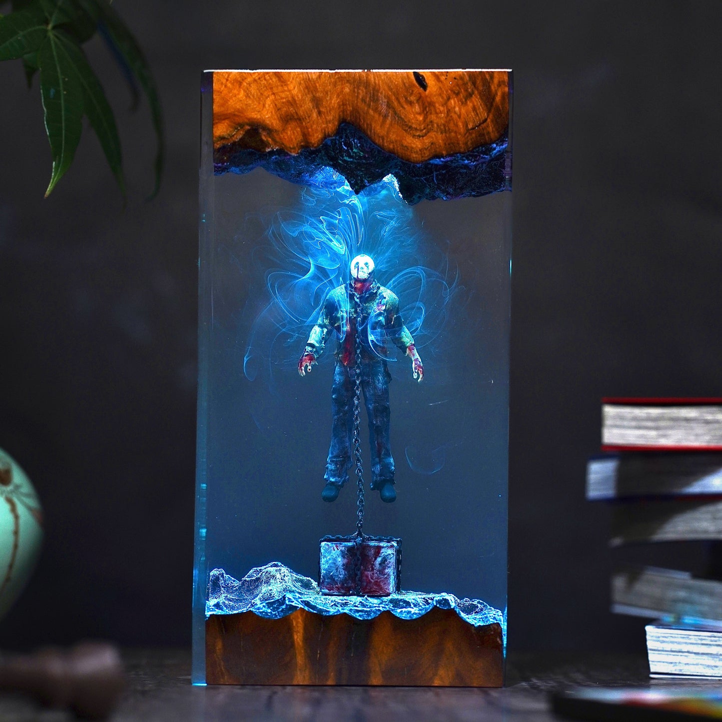 Underwater Terror: The Rusty Chain Resin Lamp