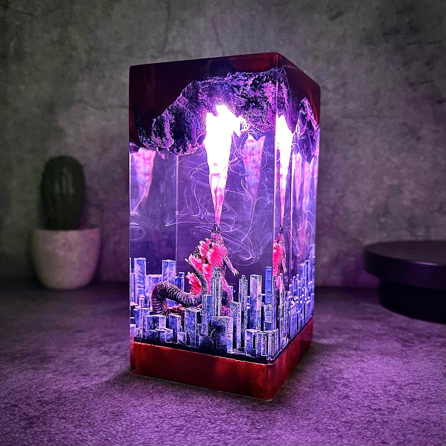 The Apex Predator: Neon Skyline Resin Lamp