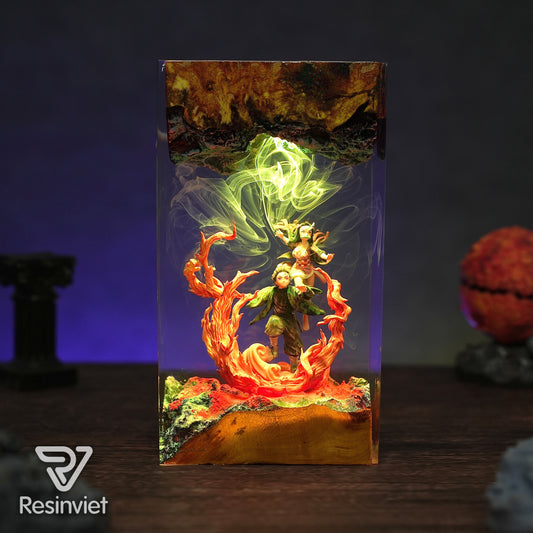Hanafuda Earrings: The Pink Kimono Spirit Resin Lamp