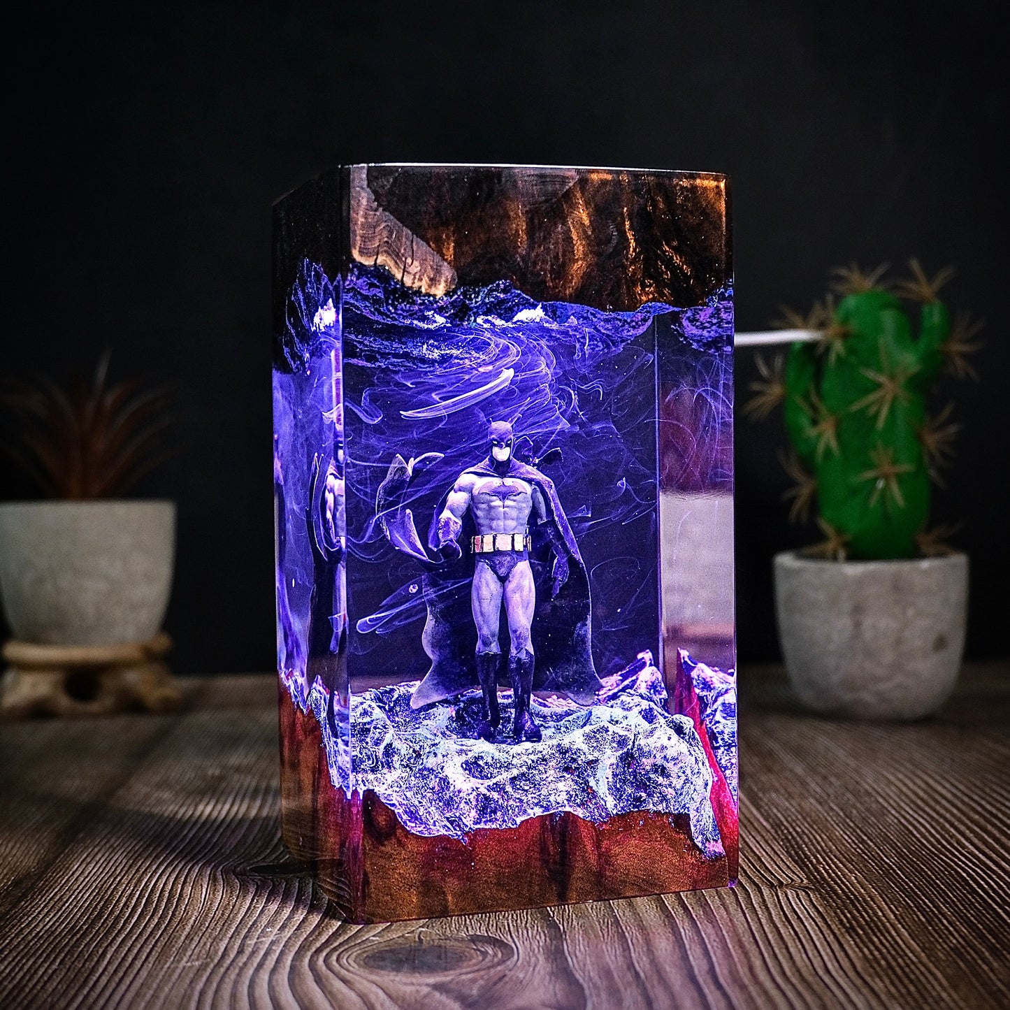City of Shadows: The Winged Guardian Resin Lamp