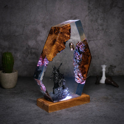 Obsidian Prism: The Fiery Overlord Resin Lamp