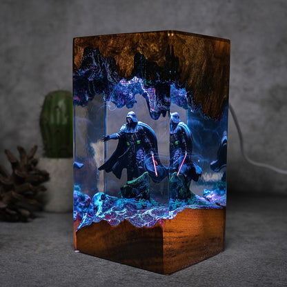The Dark Sovereign: Obsidian Mask Resin Lamp